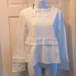 LOVE RICHE WHITE RUFFLE TOP